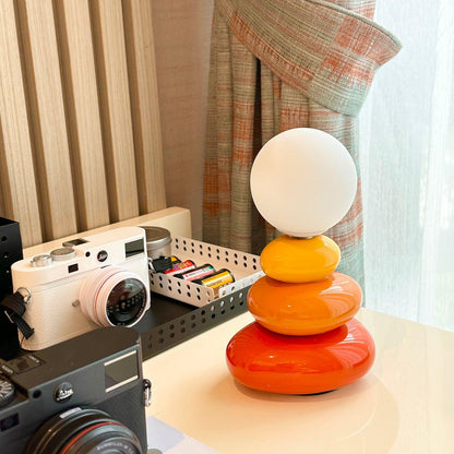 Triple Gourd Table Lamp | Glass & Ceramic | White, Grey, Blue, Red