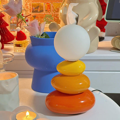 Triple Gourd Table Lamp | Glass & Ceramic | White, Grey, Blue, Red