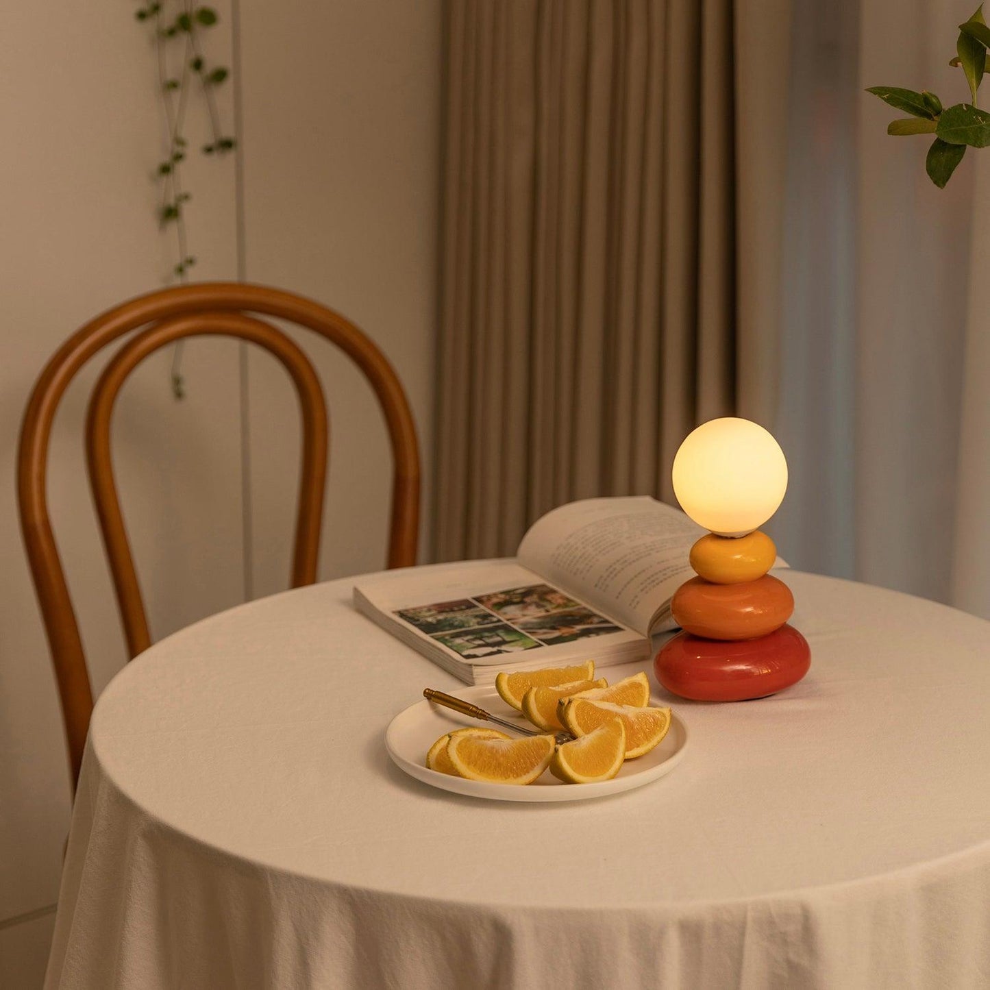 Triple Gourd Table Lamp | Glass & Ceramic | White, Grey, Blue, Red