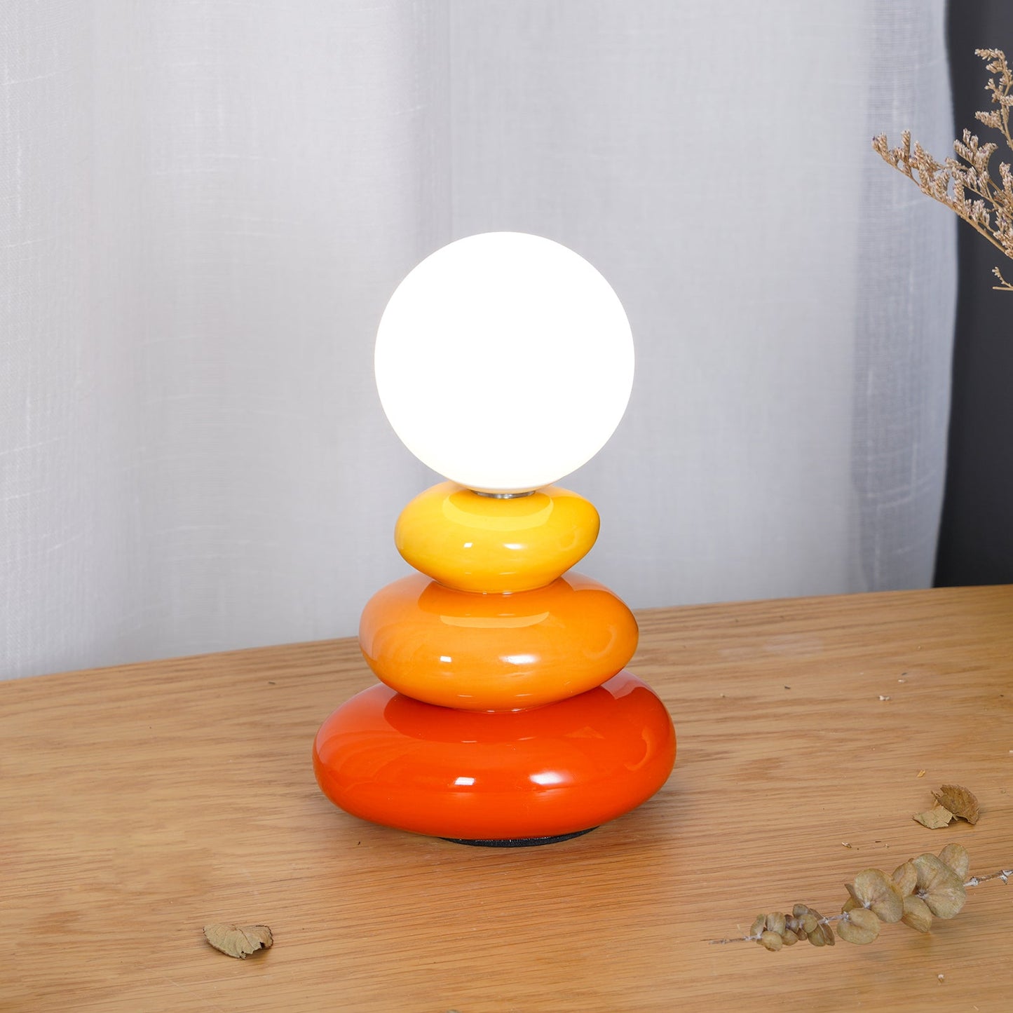 Triple Gourd Table Lamp | Glass & Ceramic | White, Grey, Blue, Red