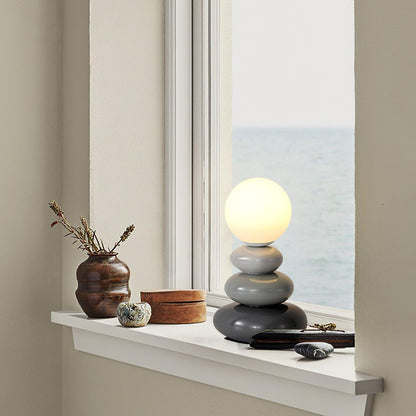 Triple Gourd Table Lamp | Glass & Ceramic | White, Grey, Blue, Red
