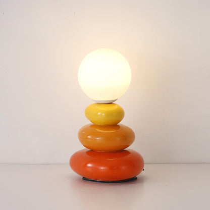 Triple Gourd Table Lamp | Glass & Ceramic | White, Grey, Blue, Red