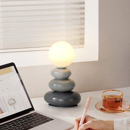 Triple Gourd Table Lamp | Glass & Ceramic | White, Grey, Blue, Red