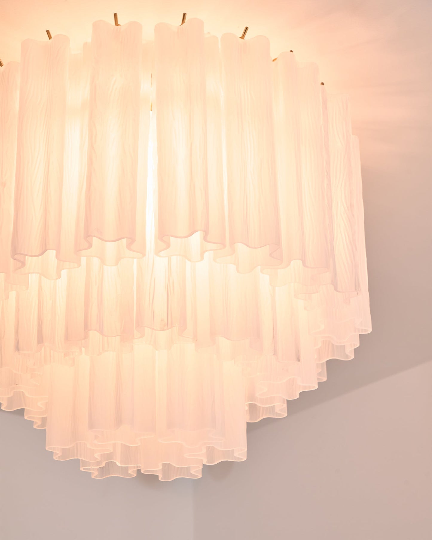 Tronchi Glass Tube Ceiling Lamp | Premium Metal & Glass | Gold & White/Blue