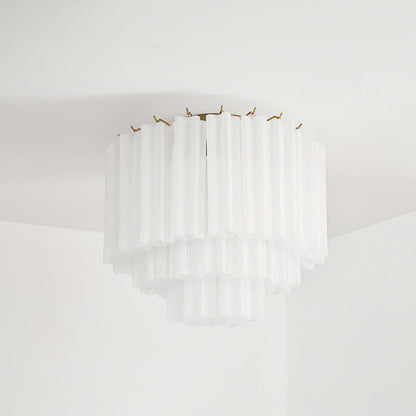 Tronchi Glass Tube Ceiling Lamp | Premium Metal & Glass | Gold & White/Blue