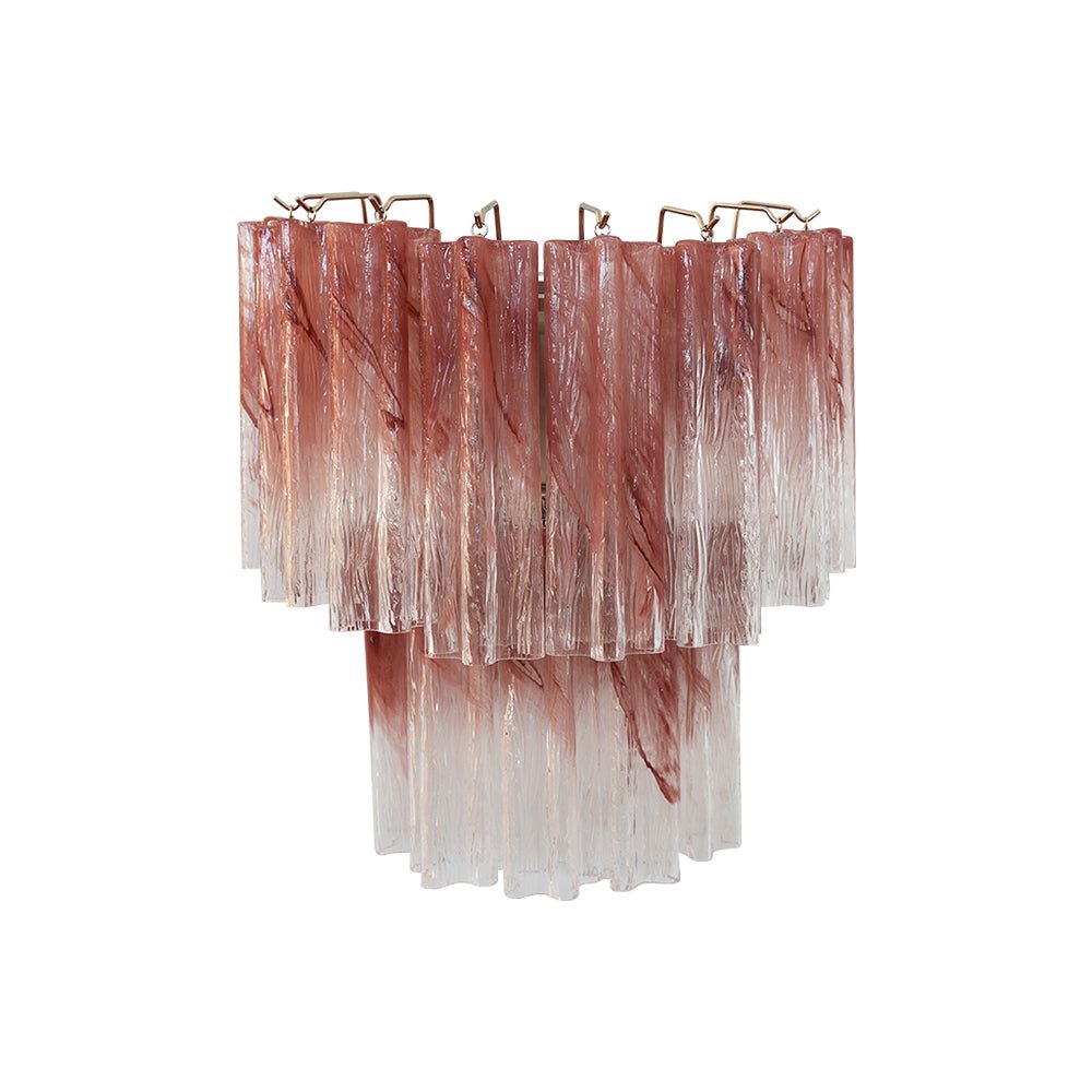 Murano Wall Light | Hand-Crafted Glass | Clear & Pink