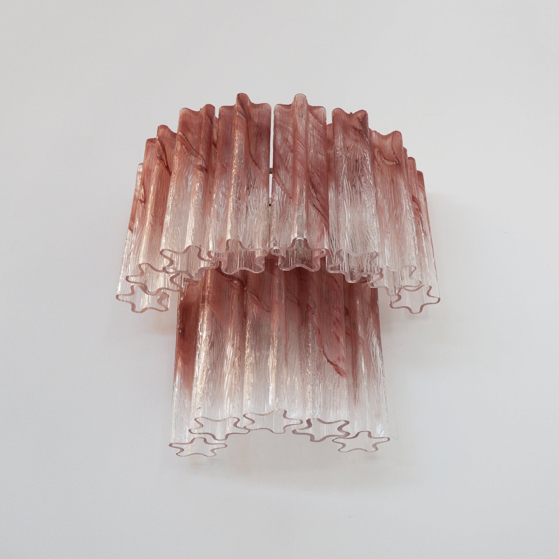 Murano Wall Light | Hand-Crafted Glass | Clear & Pink