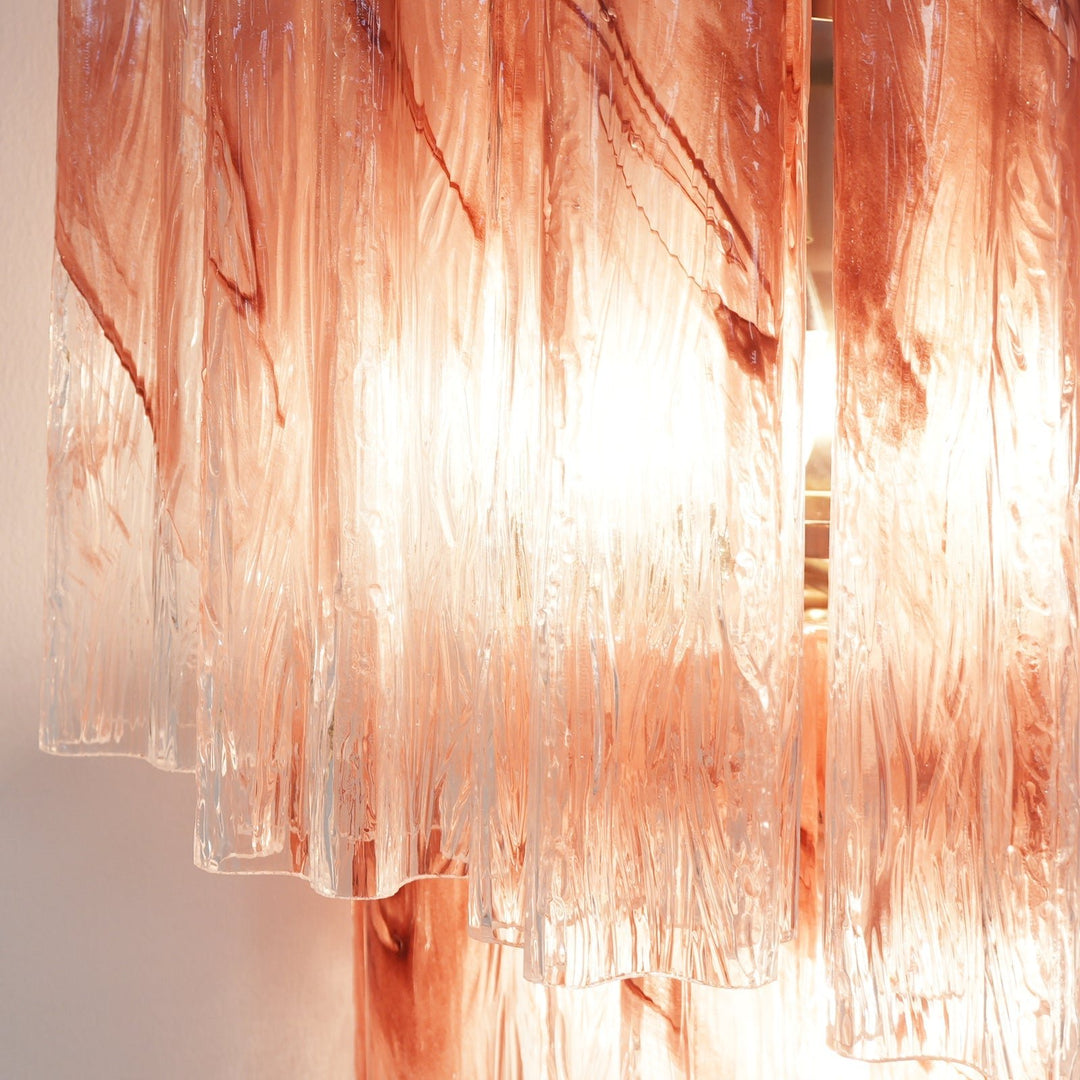 Murano Wall Light | Hand-Crafted Glass | Clear & Pink