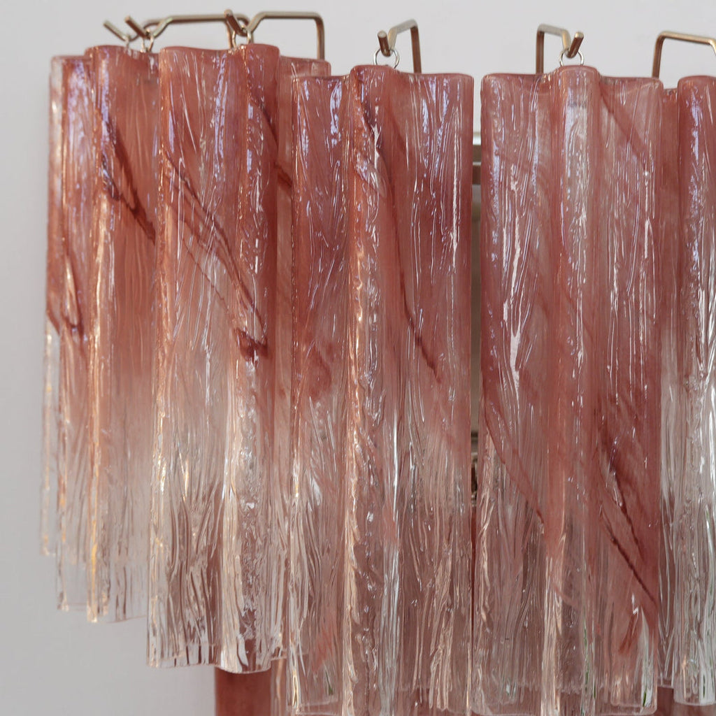 Murano Wall Light | Hand-Crafted Glass | Clear & Pink