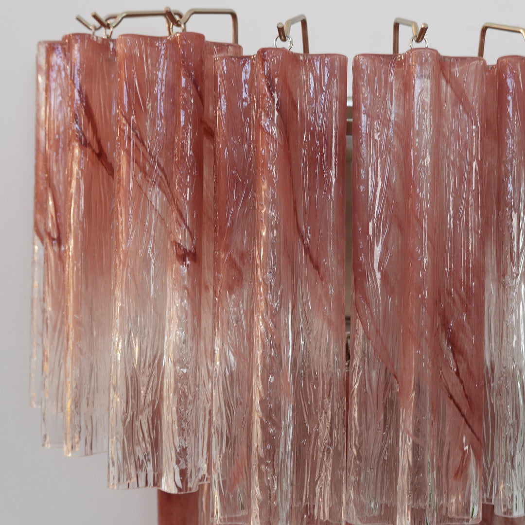 Murano Wall Light | Hand-Crafted Glass | Clear & Pink
