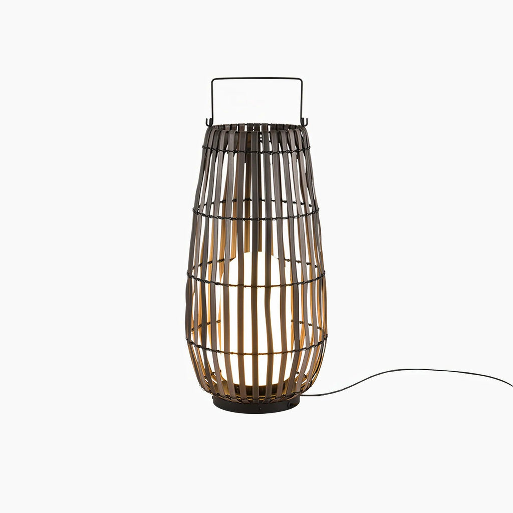 Tropic Braid Outdoor Lantern | Faux-Rattan & Metal | Warm Light, 22cm or 30cm or 35cm