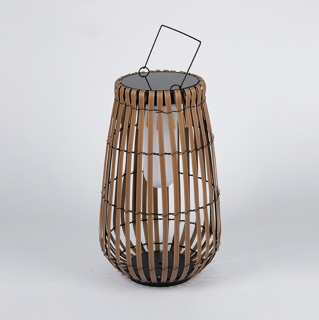 Tropic Braid Outdoor Lantern | Faux-Rattan & Metal | Warm Light, 22cm or 30cm or 35cm