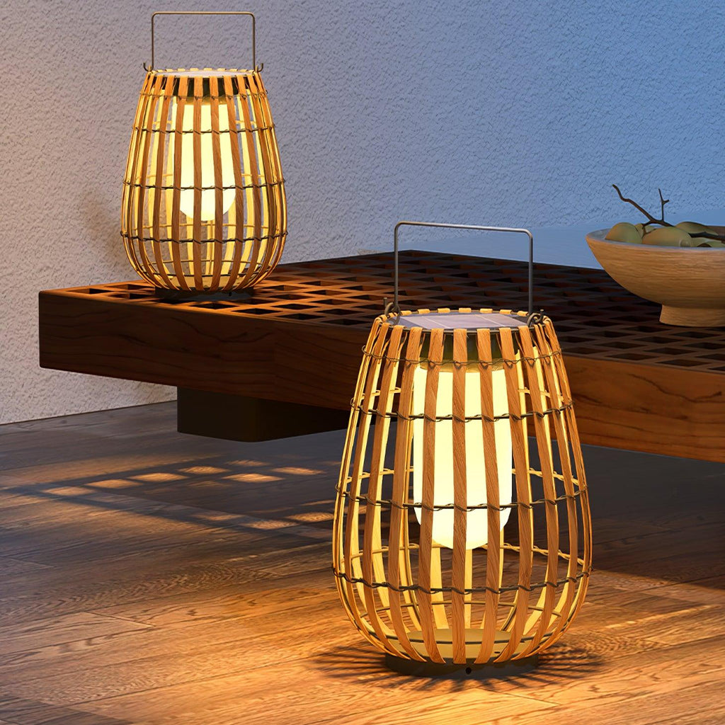 Tropic Braid Outdoor Lantern | Faux-Rattan & Metal | Warm Light, 22cm or 30cm or 35cm