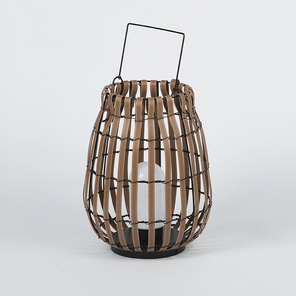 Tropic Braid Outdoor Lantern | Faux-Rattan & Metal | Warm Light, 22cm or 30cm or 35cm