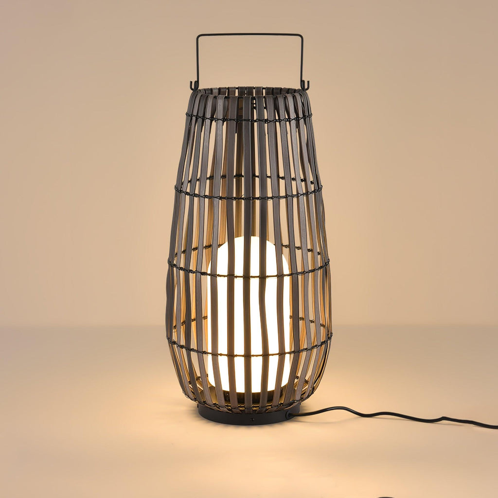 Tropic Braid Outdoor Lantern | Faux-Rattan & Metal | Warm Light, 22cm or 30cm or 35cm
