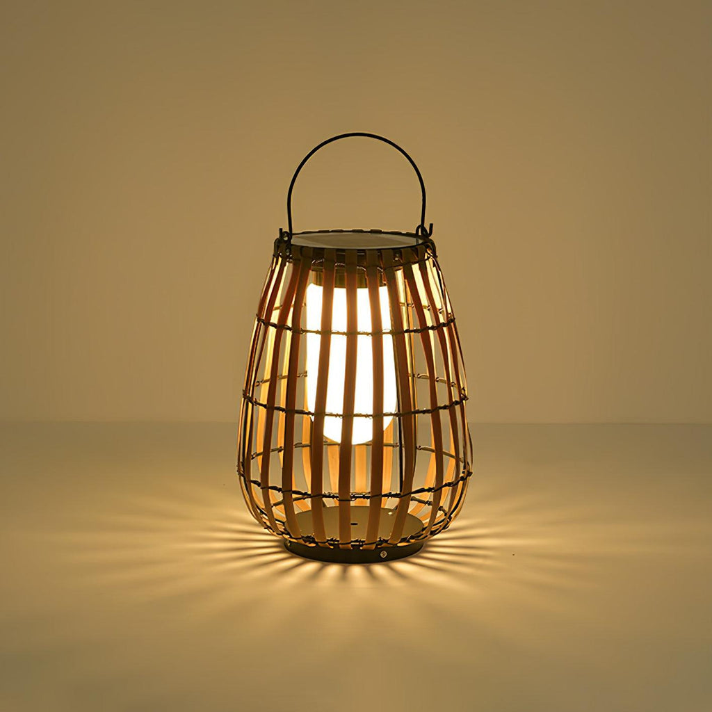 Tropic Braid Outdoor Lantern | Faux-Rattan & Metal | Warm Light, 22cm or 30cm or 35cm