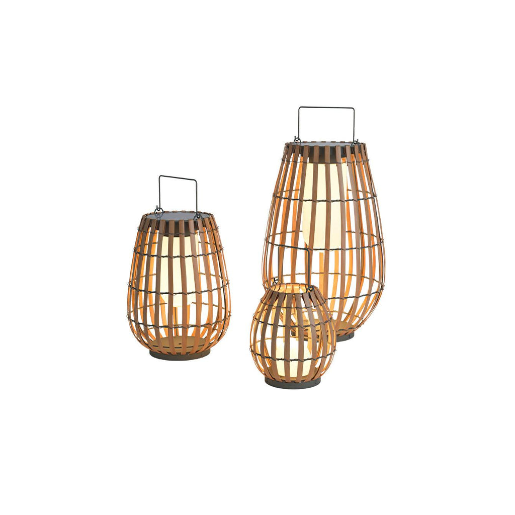 Tropic Braid Outdoor Lantern | Faux-Rattan & Metal | Warm Light, 22cm or 30cm or 35cm