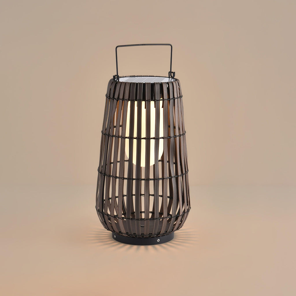Tropic Braid Outdoor Lantern | Faux-Rattan & Metal | Warm Light, 22cm or 30cm or 35cm