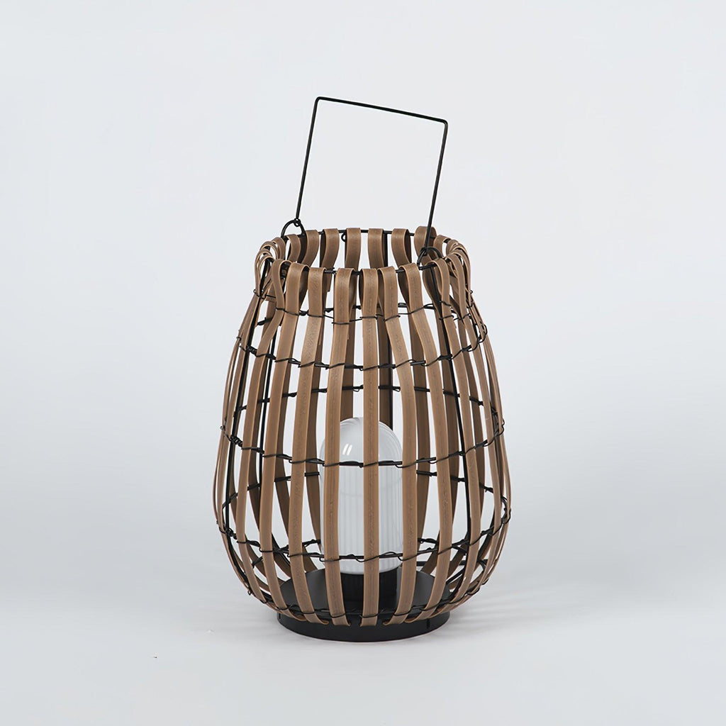 Tropic Braid Outdoor Lantern | Faux-Rattan & Metal | Warm Light, 22cm or 30cm or 35cm