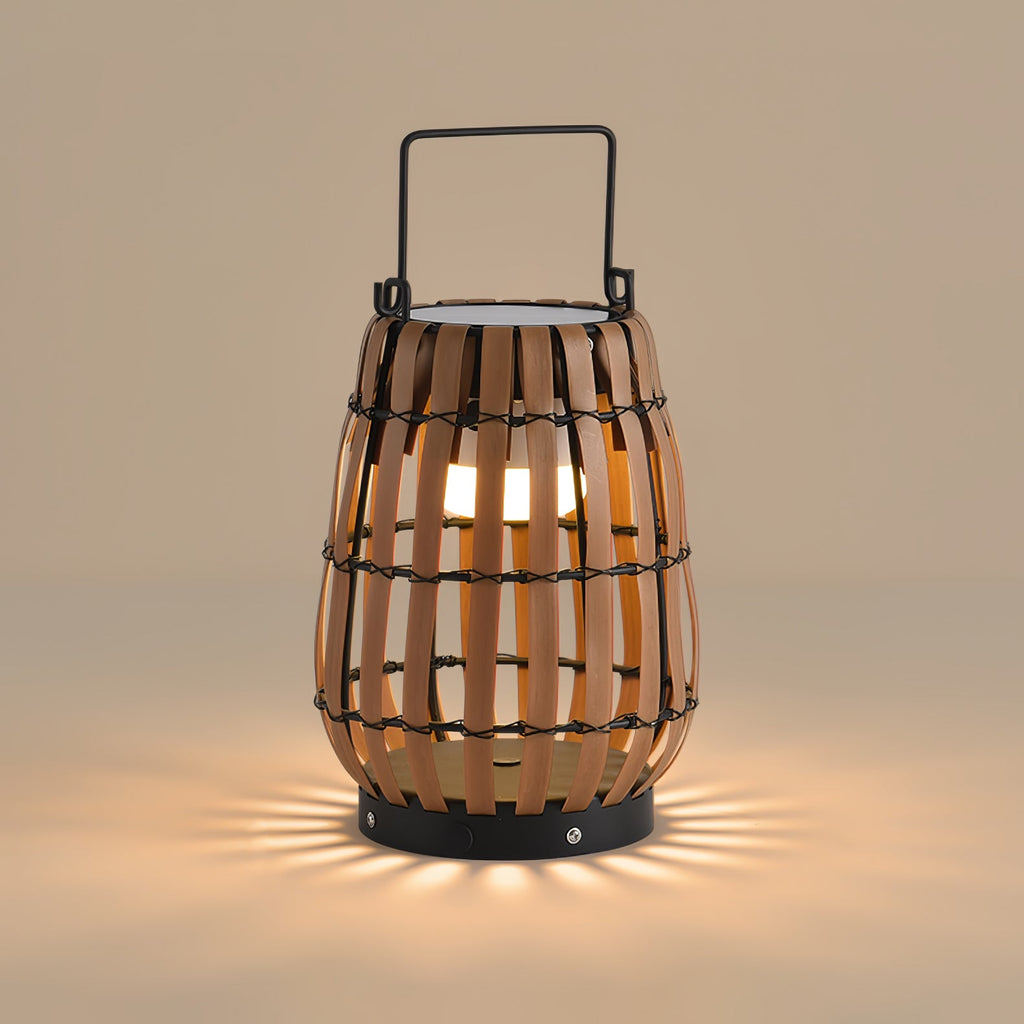 Tropic Braid Outdoor Lantern | Faux-Rattan & Metal | Warm Light, 22cm or 30cm or 35cm