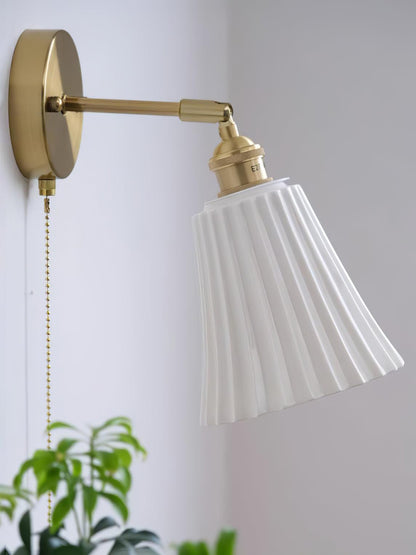 Trumpet Wall Light | Ceramic & Brass | Set of 2