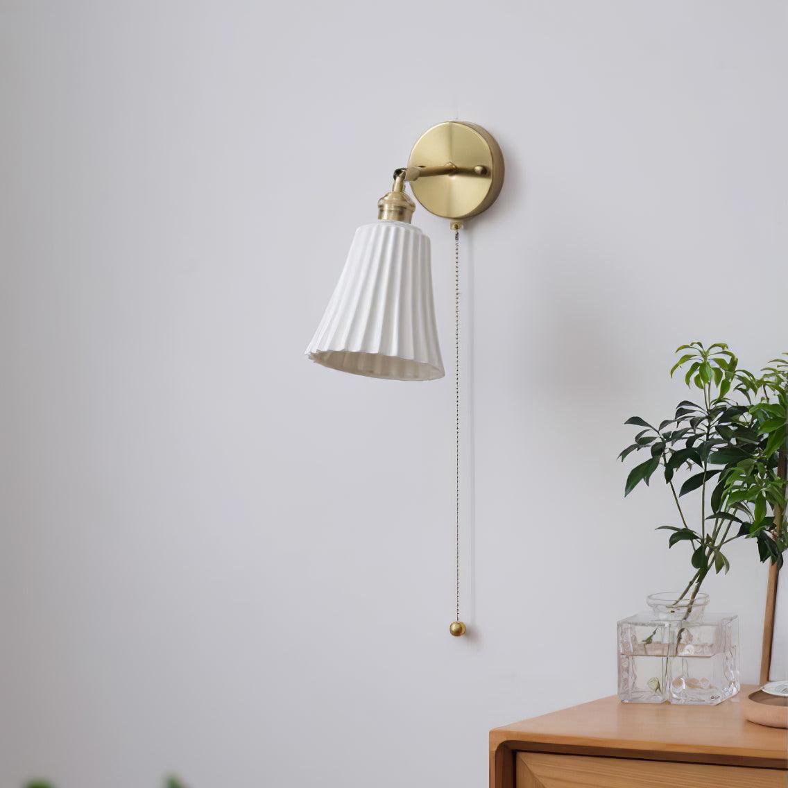 Trumpet Wall Light | Ceramic & Brass | Set of 2