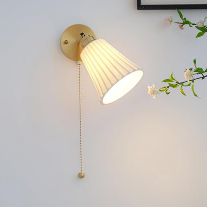 Trumpet Wall Light | Ceramic & Brass | Set of 2