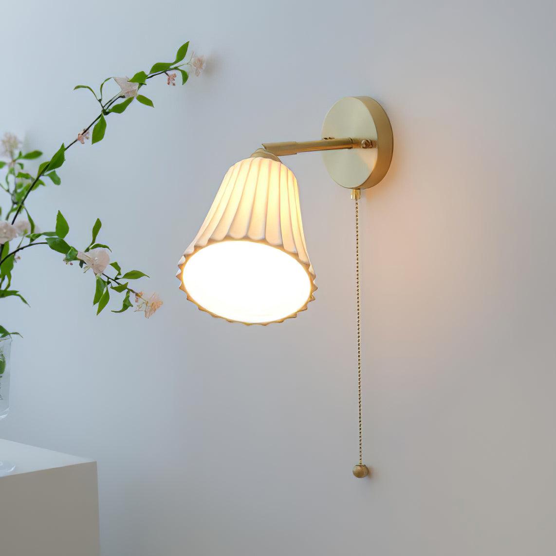 Trumpet Wall Light | Ceramic & Brass | Set of 2