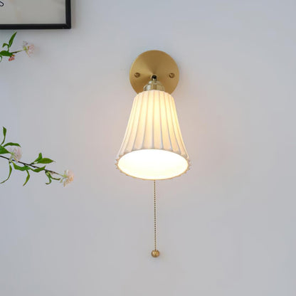 Trumpet Wall Light | Ceramic & Brass | Set of 2