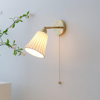 Trumpet Wall Light | Ceramic & Brass | Set of 2