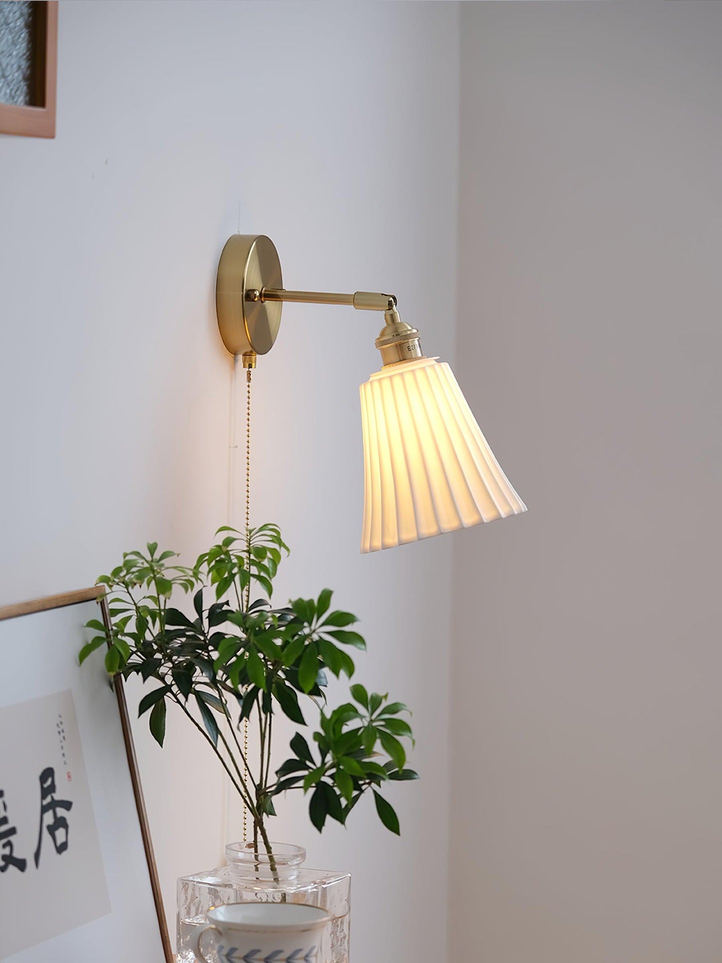 Trumpet Wall Light | Ceramic & Brass | Set of 2