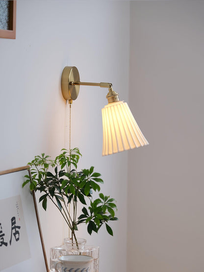 Trumpet Wall Light | Ceramic & Brass | Set of 2