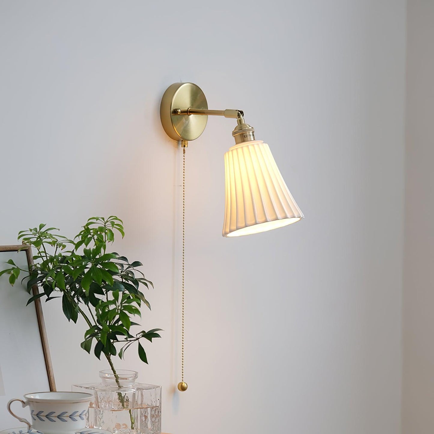Trumpet Wall Light | Ceramic & Brass | Set of 2