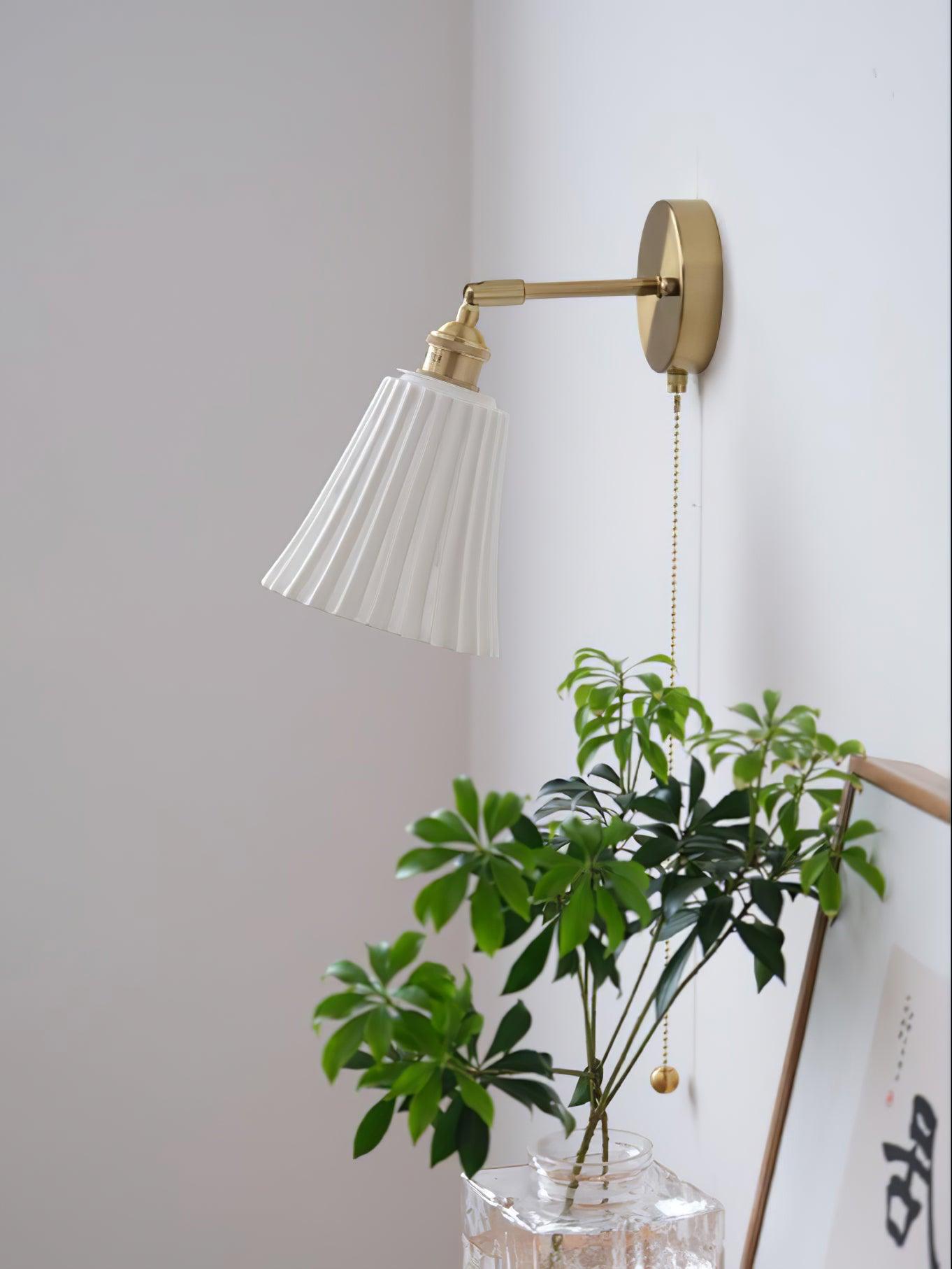 Trumpet Wall Light | Ceramic & Brass | Set of 2