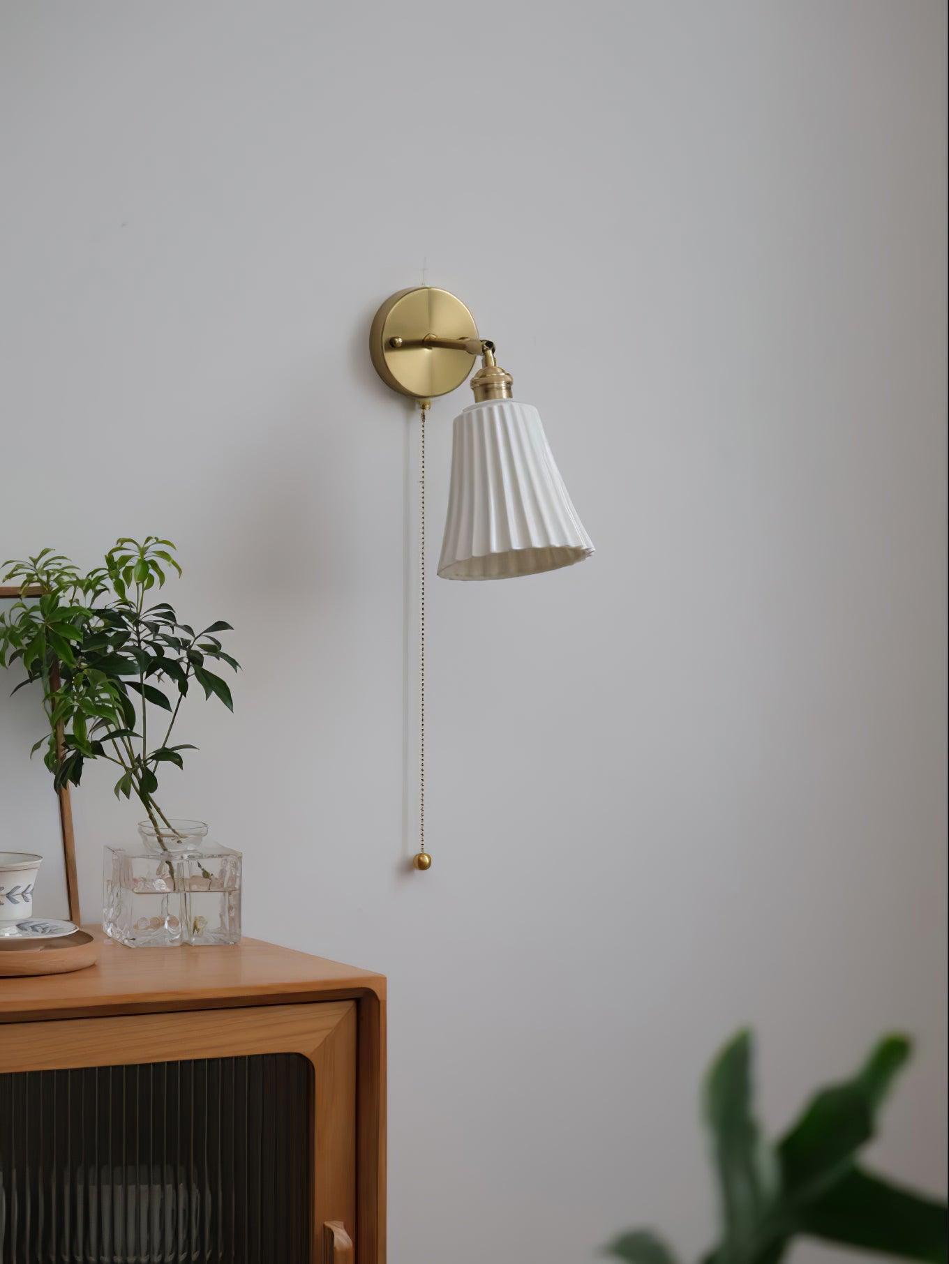 Trumpet Wall Light | Ceramic & Brass | Set of 2