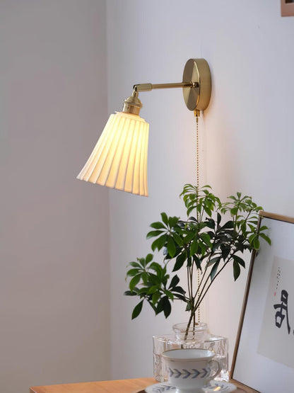 Trumpet Wall Light | Ceramic & Brass | Set of 2