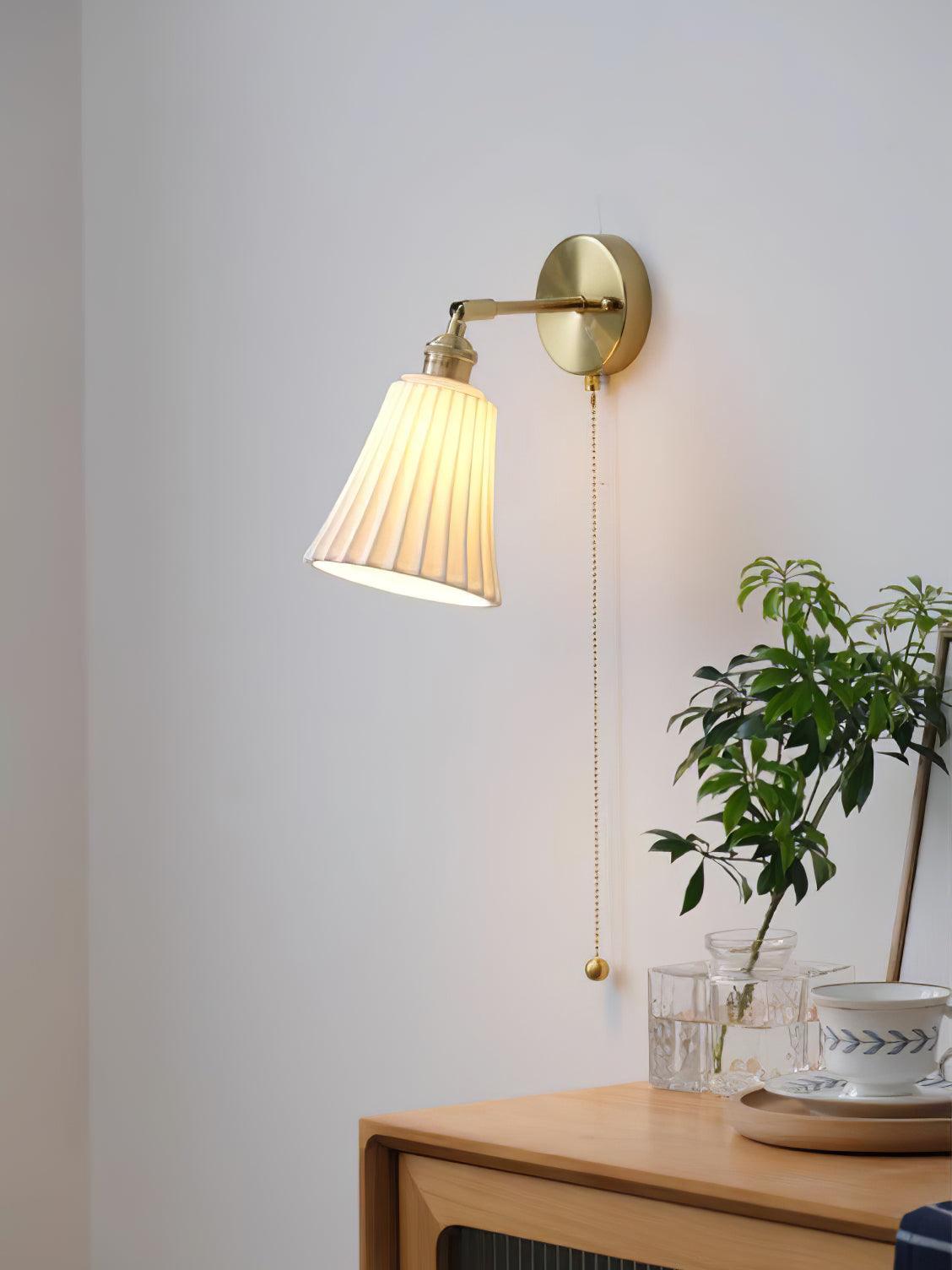Trumpet Wall Light | Ceramic & Brass | Set of 2