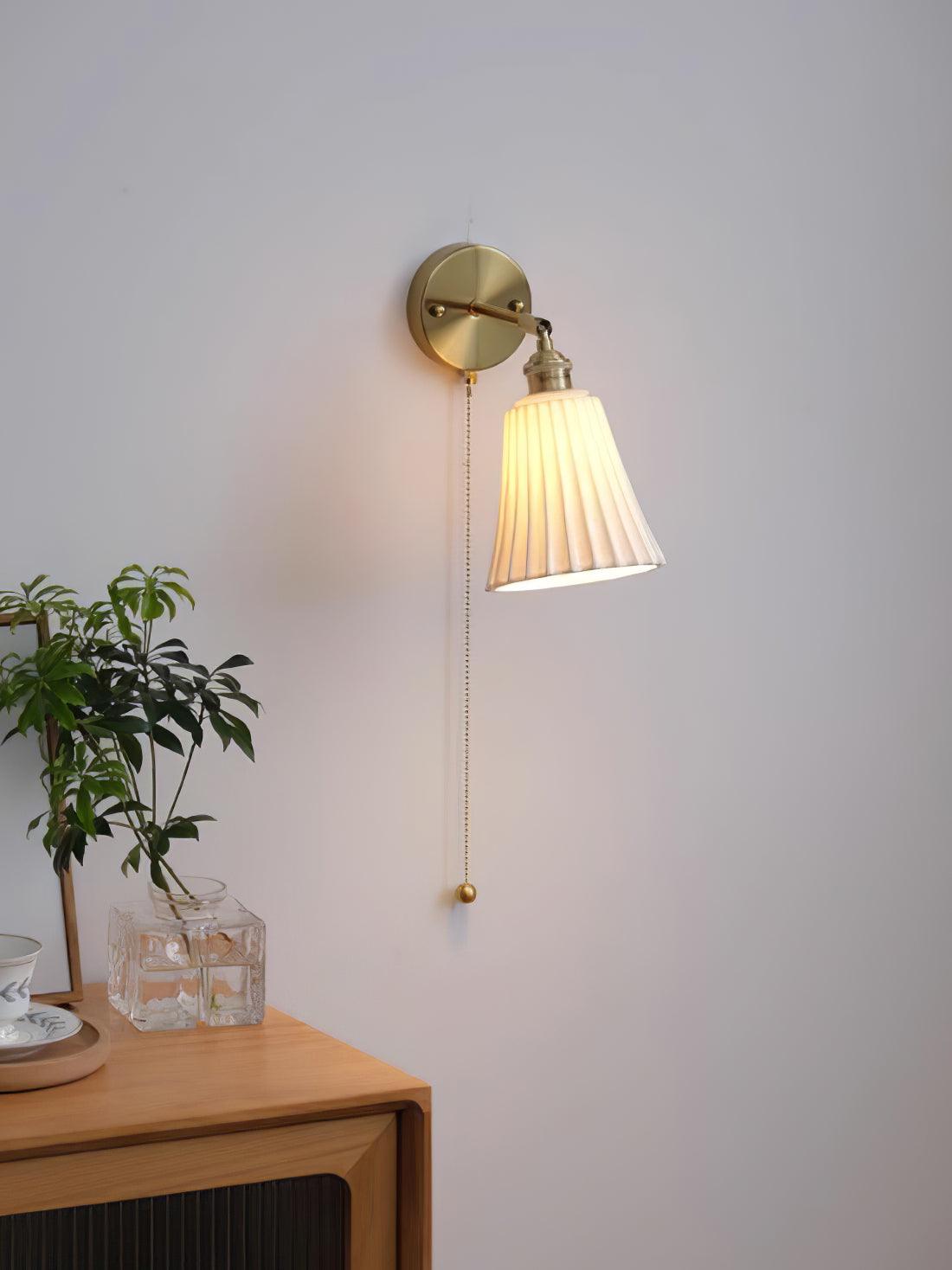 Trumpet Wall Light | Ceramic & Brass | Set of 2