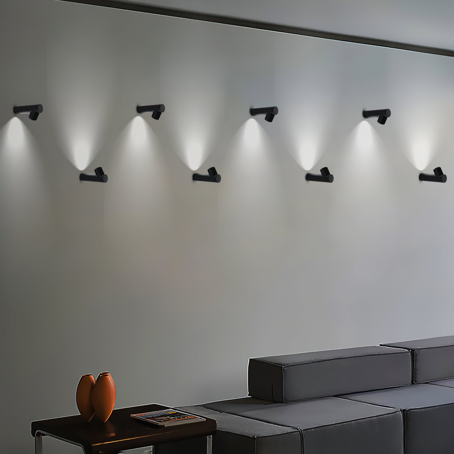 Tube Wall Sconce | Metal & Aluminum | Set of 2 | Black & White