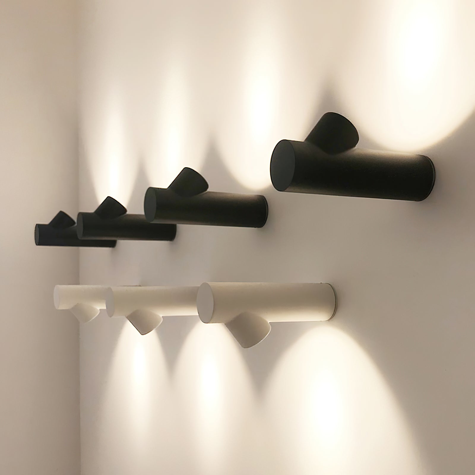 Tube Wall Sconce | Metal & Aluminum | Set of 2 | Black & White