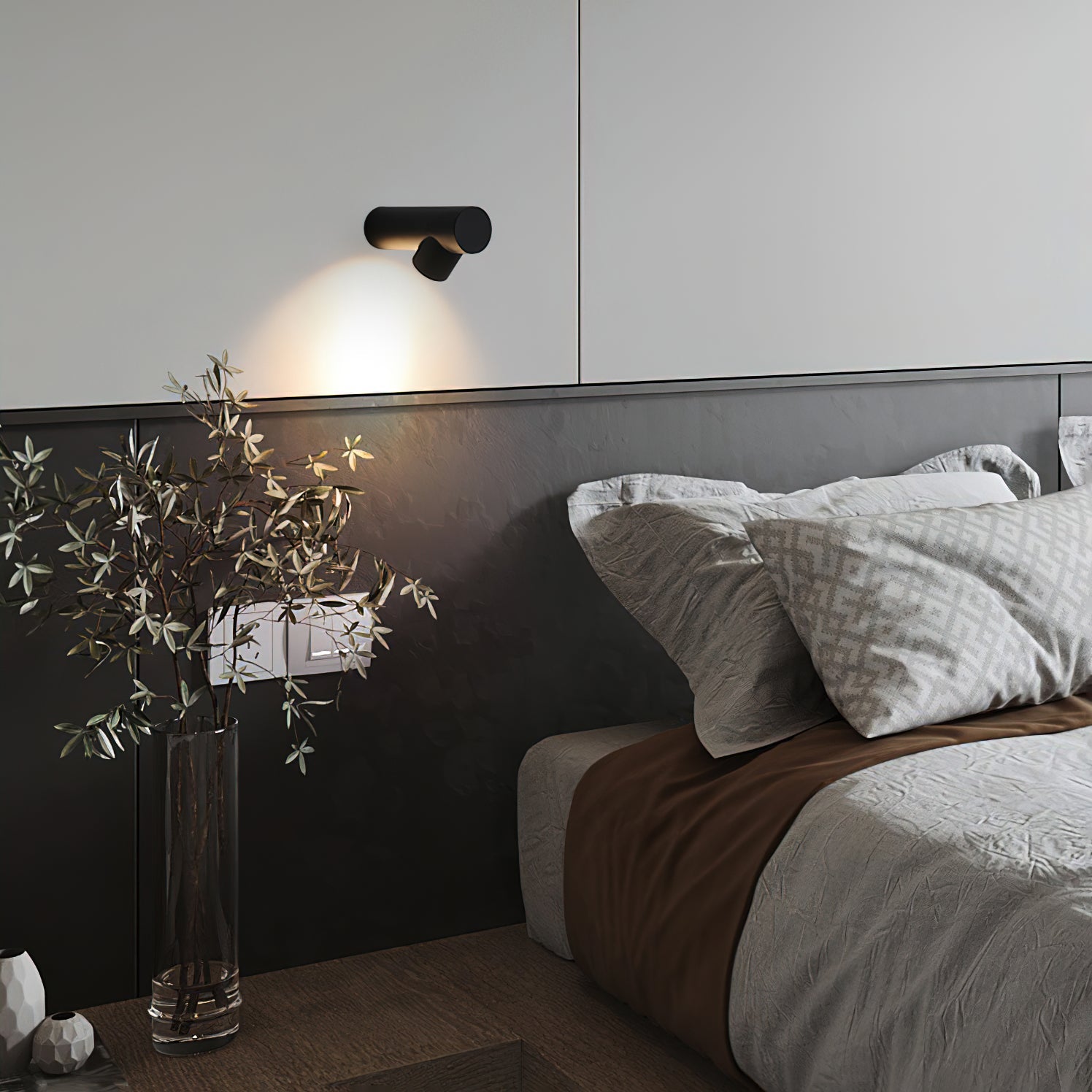 Tube Wall Sconce | Metal & Aluminum | Set of 2 | Black & White
