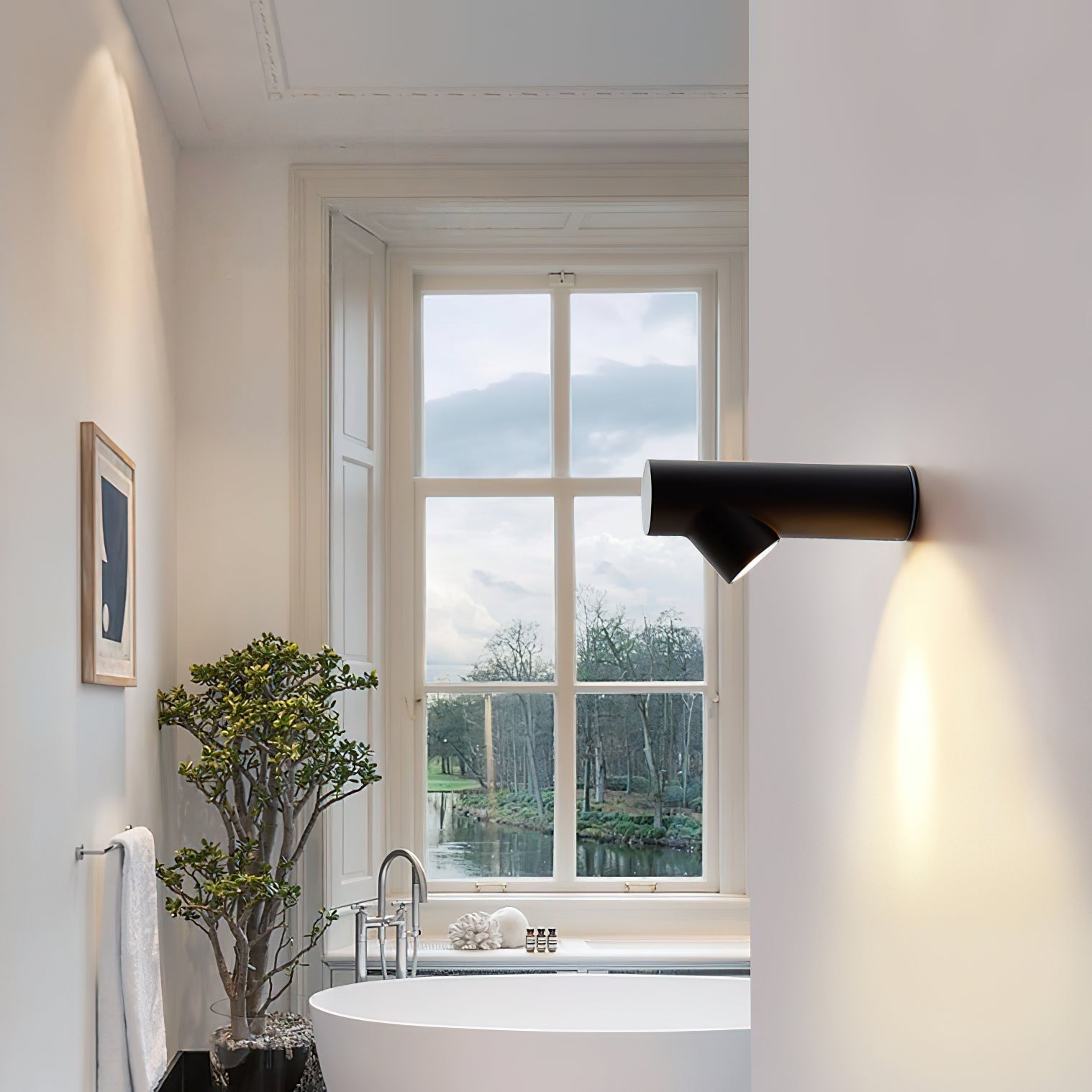 Tube Wall Sconce | Metal & Aluminum | Set of 2 | Black & White