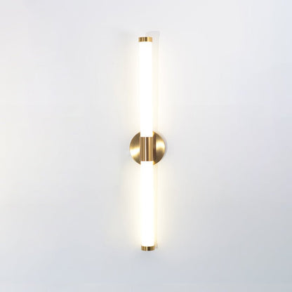 Tubo Linear LED Wall Lamp | Metal & Acrylic | Gold & White | Set of 2