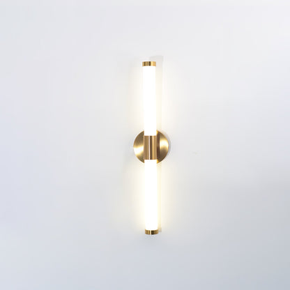 Tubo Linear LED Wall Lamp | Metal & Acrylic | Gold & White | Set of 2