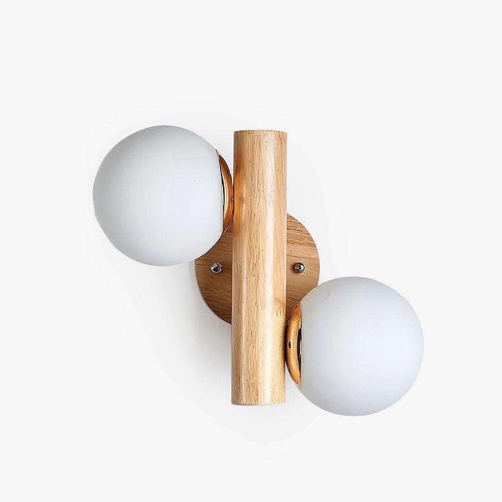 Tupelo Double Wall Sconce | Wood & Glass | Set of 2