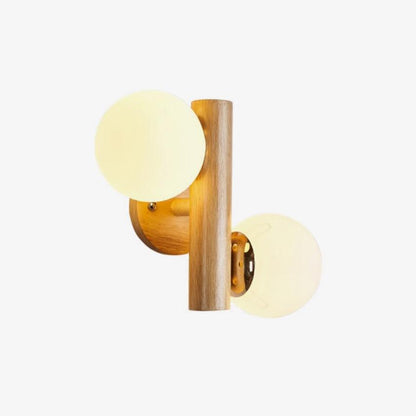 Tupelo Double Wall Sconce | Wood & Glass | Set of 2