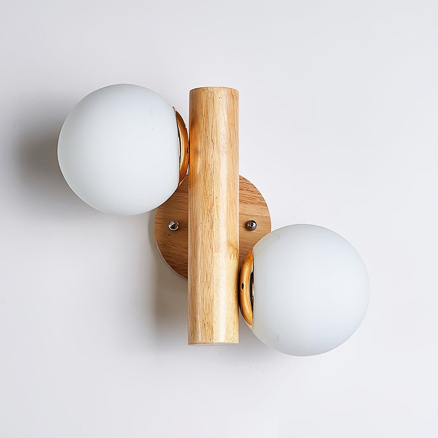 Tupelo Double Wall Sconce | Wood & Glass | Set of 2