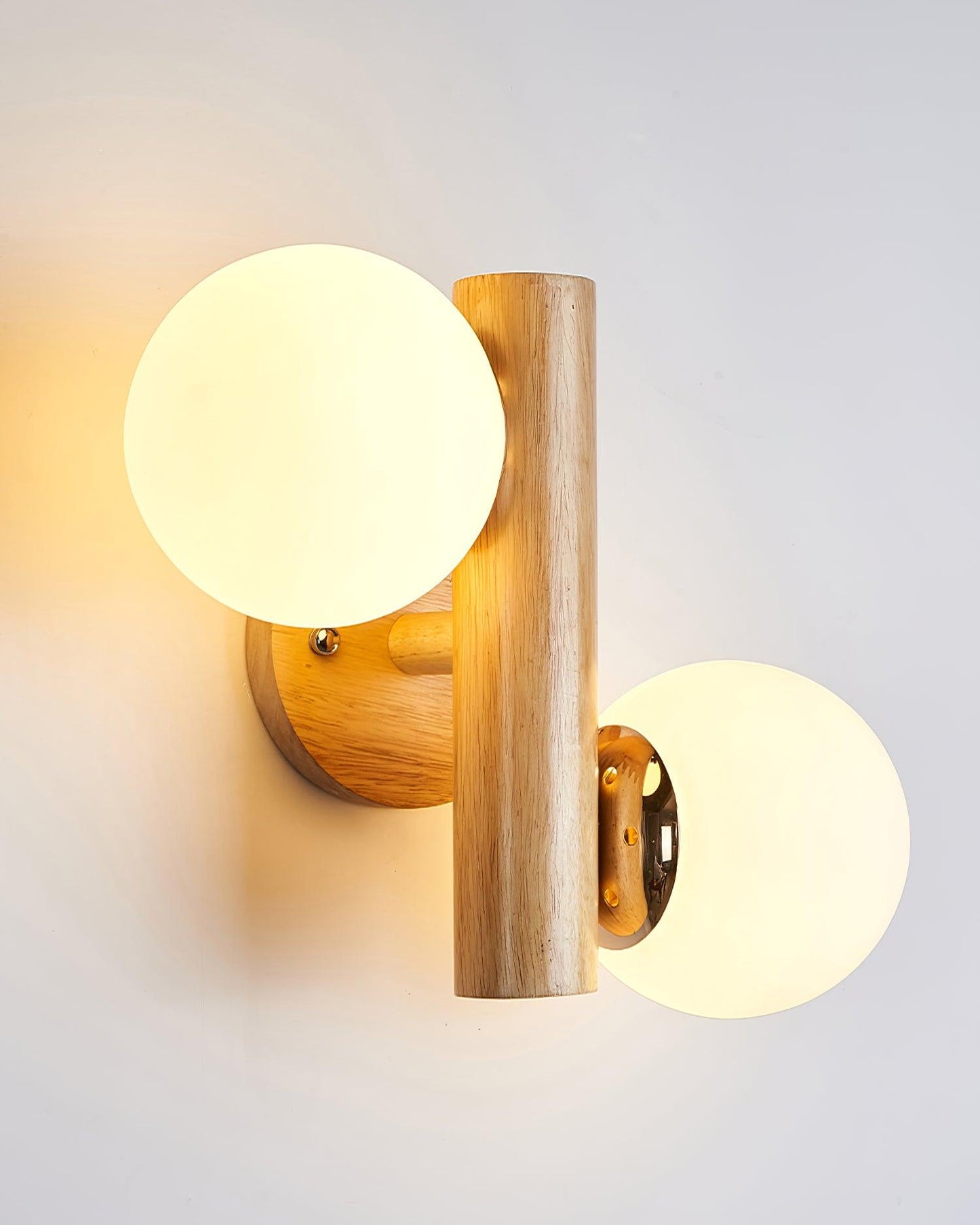 Tupelo Double Wall Sconce | Wood & Glass | Set of 2