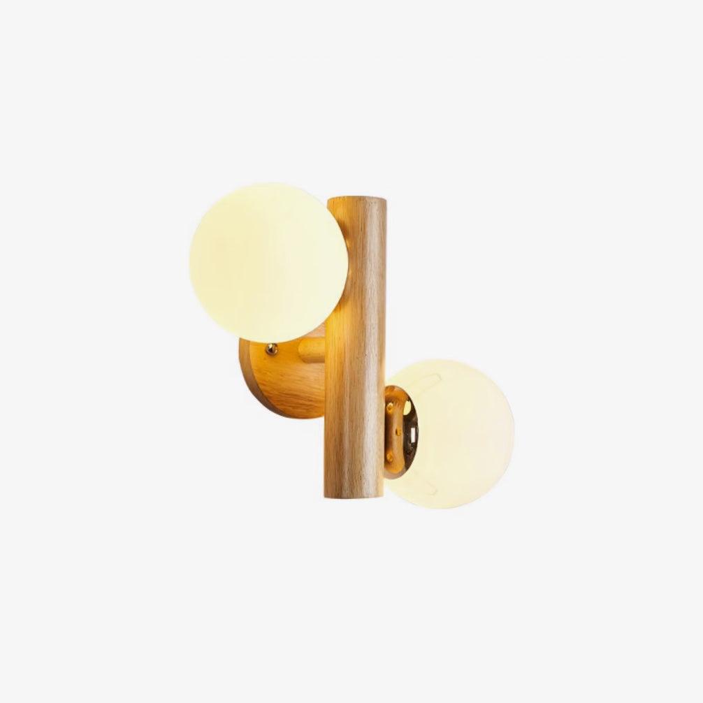 Tupelo Double Wall Sconce | Wood & Glass | Set of 2