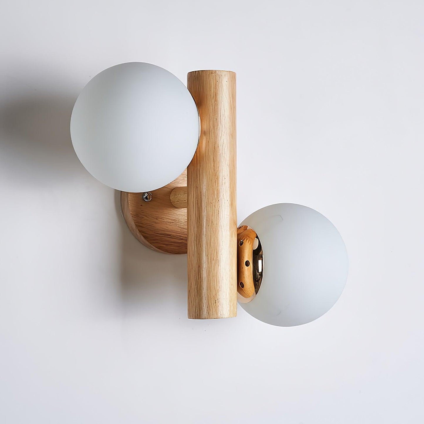 Tupelo Double Wall Sconce | Wood & Glass | Set of 2